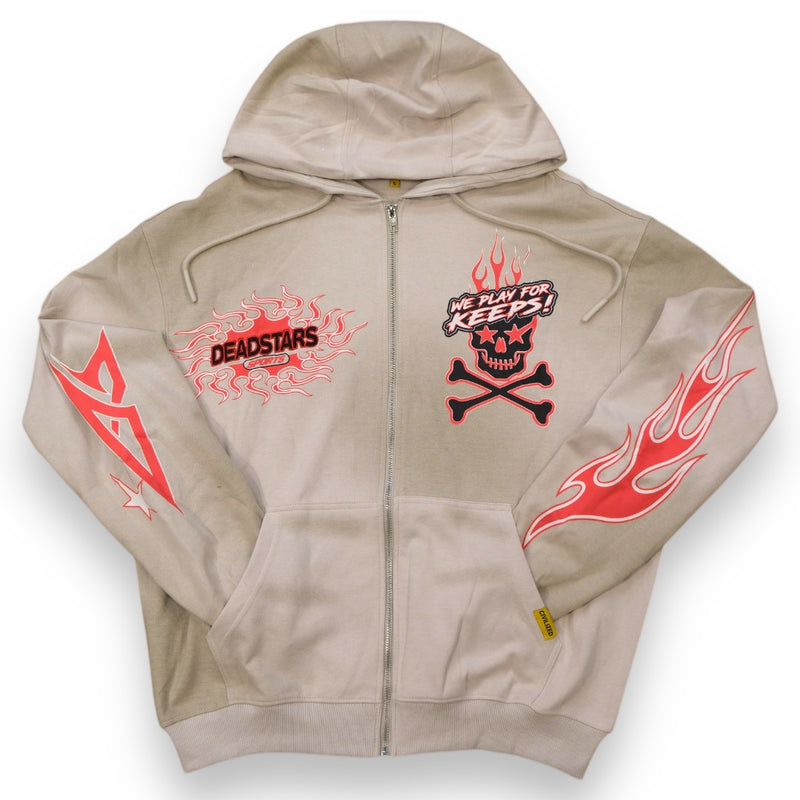 Civilized 'We Play For Keeps' Zip Up Hoodie (Sand) CV6084 FRESH