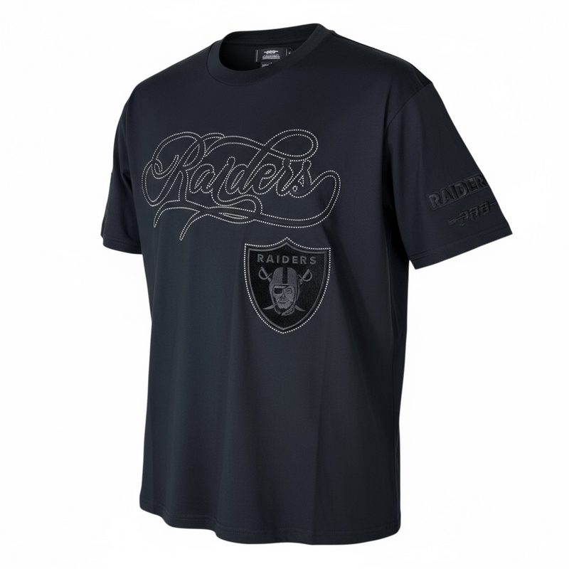 Pro Standard Las Vegas Raiders 'Blackout' Drop Shoulder T-Shirt (Black) FOR1411076 - FRESH N FITTED