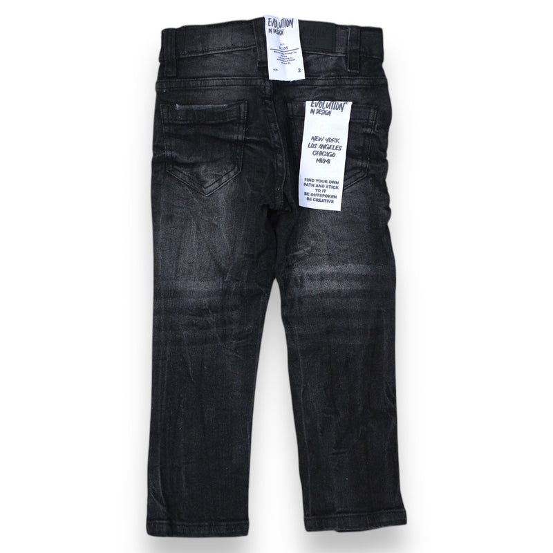 Evolution Kids 'Slim Ruthless' Distressed Denim (Washed Black) EV-330182