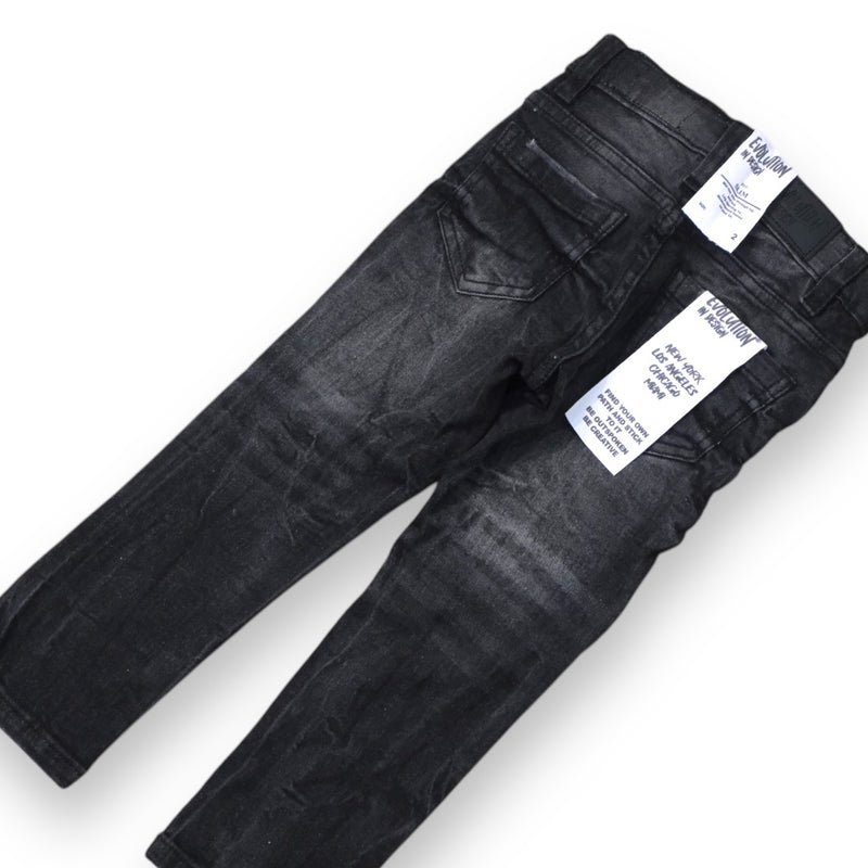 Evolution Kids 'Slim Ruthless' Distressed Denim (Washed Black) EV-330182