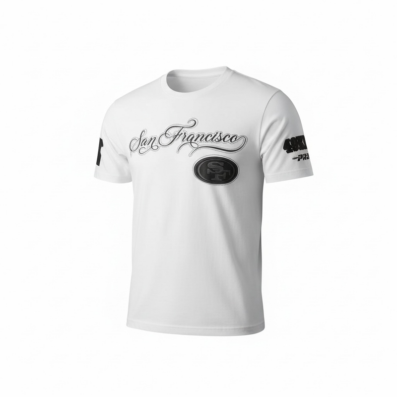 Pro Standard San Francisco 49ers 'Blackout' Drop Shoulder T-Shirt (White) FS41411072