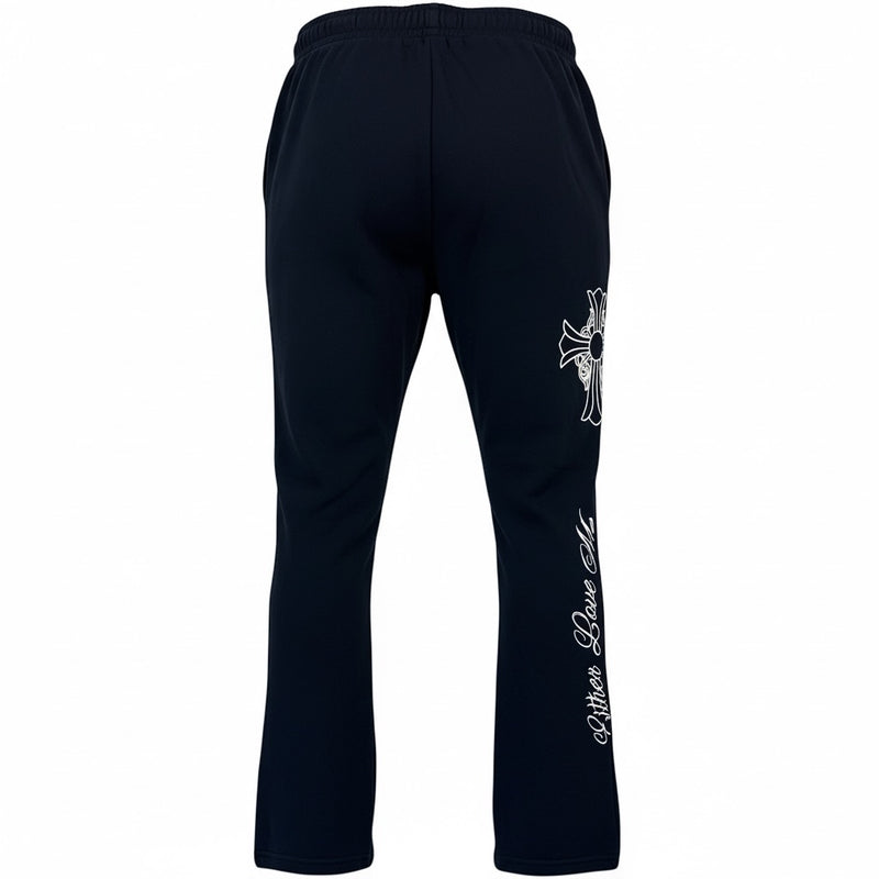 Black Pike 'Only God Can Judge Me' Stacked Sweatpants (Black) FB2539S