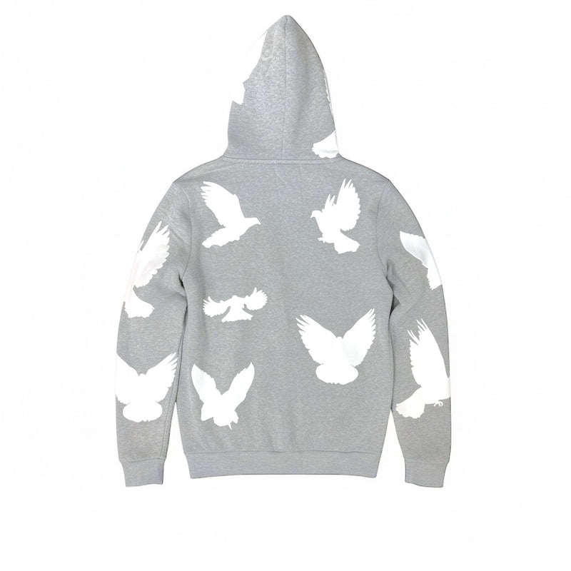 Black Pike 'Bird Gang' Hoodie (H. Grey) FB2531S