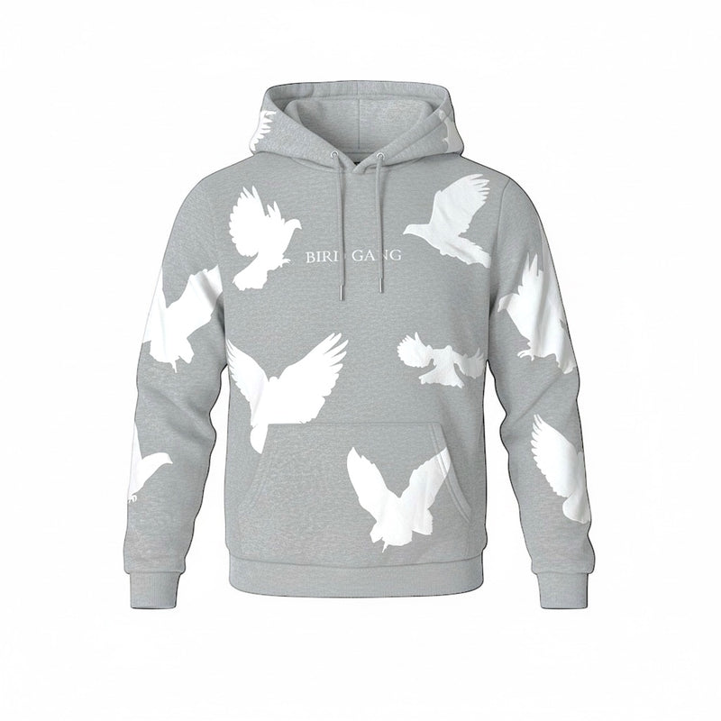 Black Pike 'Bird Gang' Hoodie (H. Grey) FB2531S