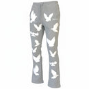 Black Pike 'Bird Gang' Stacked Sweatpants (H. Grey) FB2531S