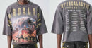 TAKER 'Intergalactic Frequency' Cropped Terry T-Shirt W/ Rhinestones (Gray) T5215
