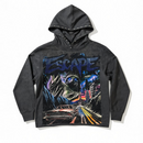 BKYS Escape rhinestone cropped hoodie grey H1410