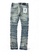 FWRD distressed frayed stacked denim light tint FW-330347 back view