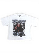 Silent Verse ‘Only God Can Judge Me’ Oversized Cropped T-Shirt (White)