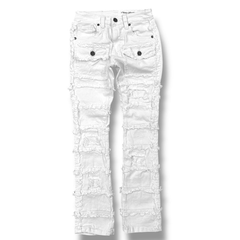 FWRD Kids 'Static' Stacked Denim (White) FW-330044K