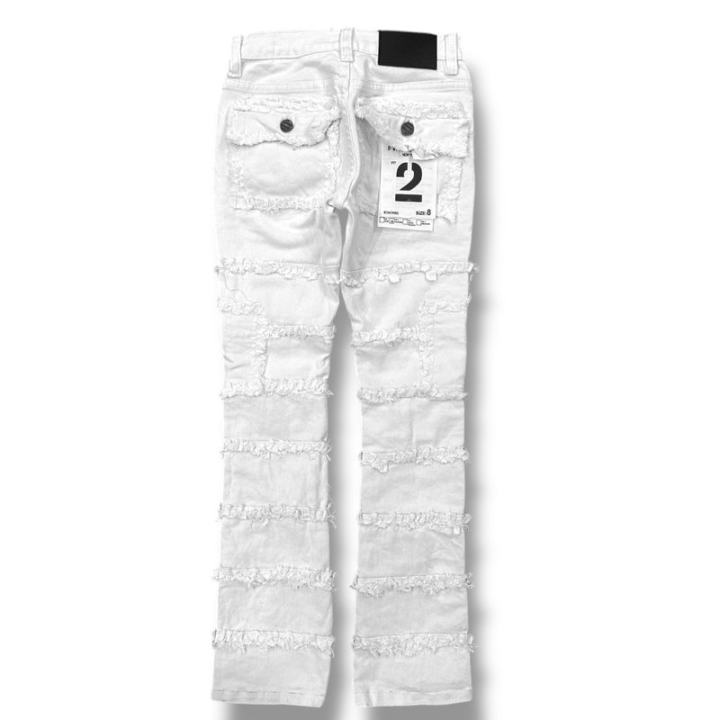 FWRD Kids 'Static' Stacked Denim (White) FW-330044K