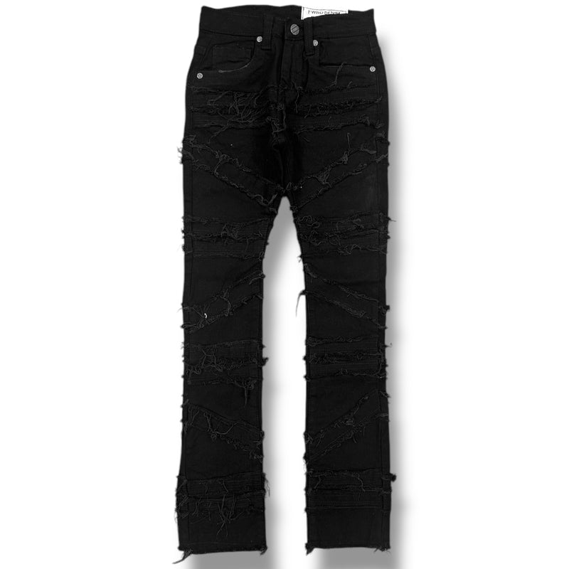 FWRD Kids 'Crossover' Stacked Denim (Jet Black) FW-330216K