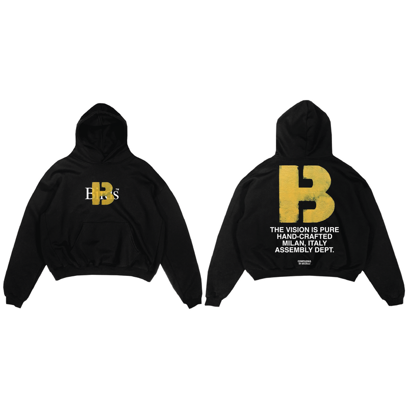 Birds 'Stencil B' Onyx Ultra-Premium Oversized Hoodie
