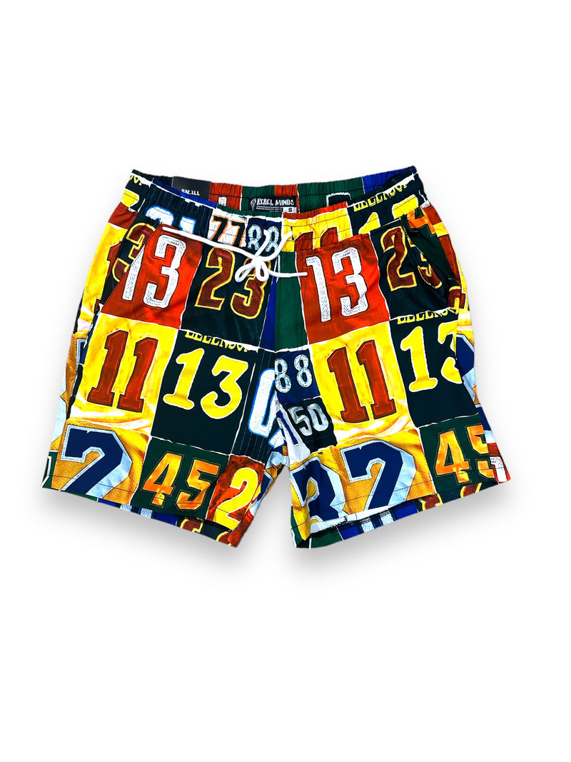 Rebel Minds 'Numeral Collage' Board Shorts(Multi) 141-974 - Fresh N Fitted Inc