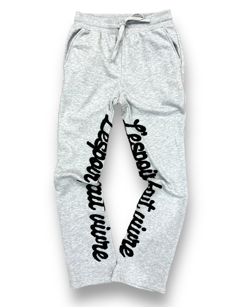 Taker 'We All Live In Hope' French Terry Flare Fleece Pants (Heather Gray) B2109 - Fresh N Fitted Inc