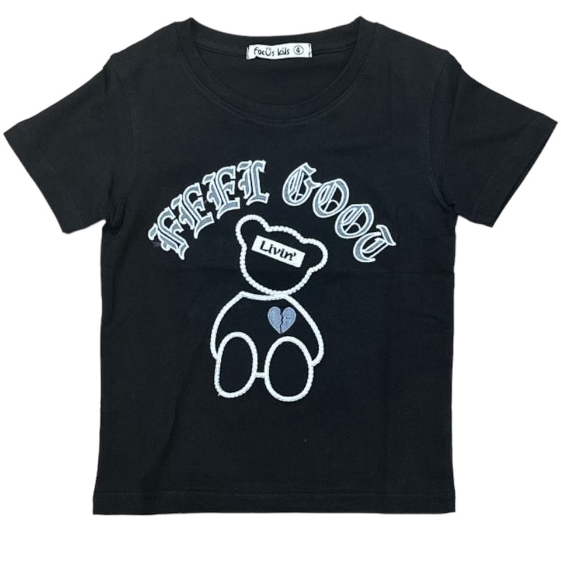 Focus Kids 'Feel Good' T-Shirt (Black) 80525K/JB - FRESH N FITTED-2 INC