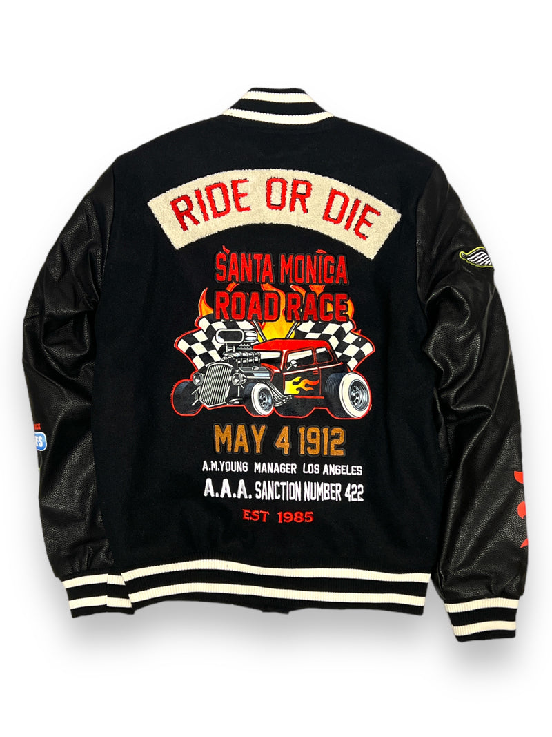 8IGHTH/DSTRKT 'Ride Or Die' Varsity Jacket In Black - Fresh N Fitted Inc