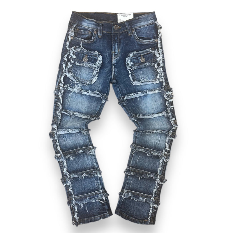 FWRD Kids 'Patchwork' Stacked Denim (S.Blue) FW-33958K