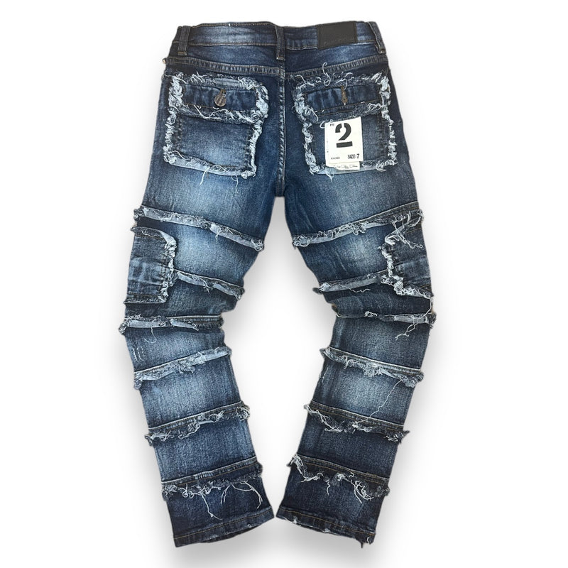 FWRD Kids 'Patchwork' Stacked Denim (S.Blue) FW-33958K