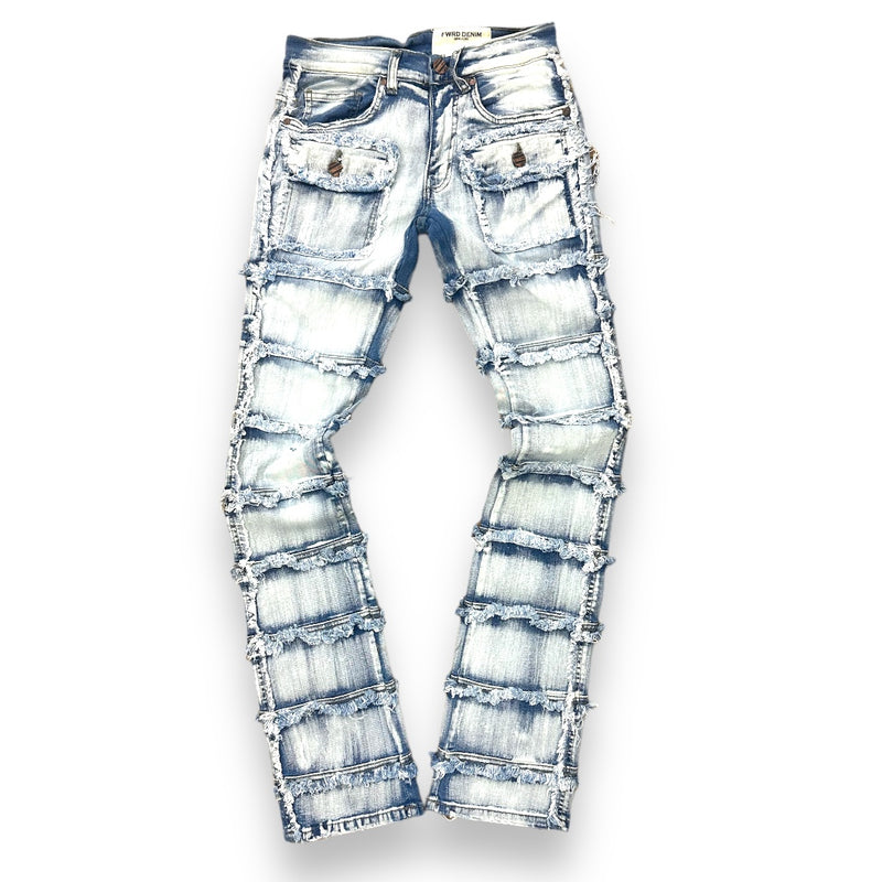 FWRD 'Patchwork True Stacked Denim' FW-33958A (Ice Blue)