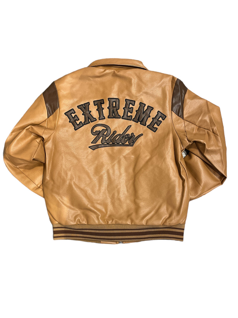 Rebel Minds 'Rider Varsity' Jacket (Caramel) 132-586 - Fresh N Fitted Inc