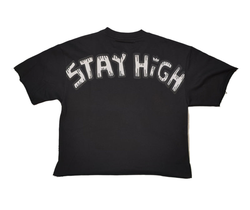 BKYS 'Stay High' Cropped T-Shirt (Black) T1199