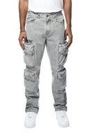 Smoke Rise 'Utility Twill Cargo' Pants (Lt. Gray) JP23527 - Fresh N Fitted Inc