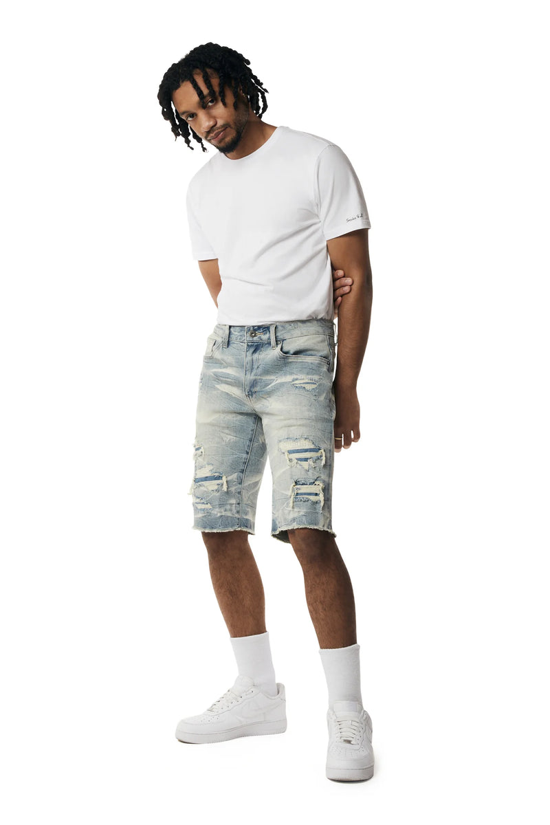 Smoke Rise Essential Denim Shorts Clyde Blue JS24109 FRESH N FITTED