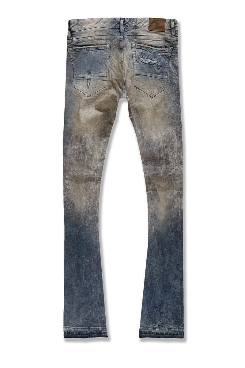 Martin- Heavy Shredded And Repaired Stacked Denim (Sandstorm) JTF1177 - Fresh N Fitted Inc