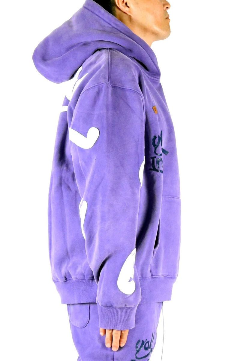 KLEEP 'Mardi Heavy Weight Brushed Graphic' Pullover Hoodie (Purple) KF6920