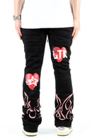 KLEEP 'Spider' Heavy Weight Brushed Graphic Stacked Sweats (Black) KMP7910 - FRESH N FITTED