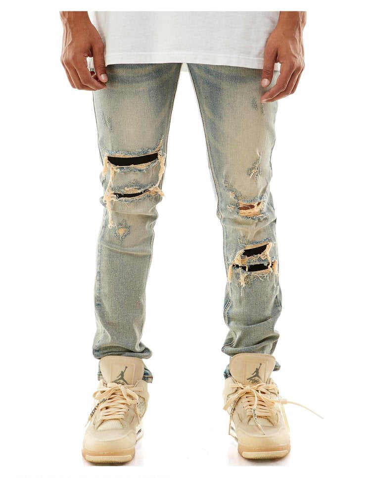 KDNK 'Contrast Under Patched' Denim (Blue) KND4529