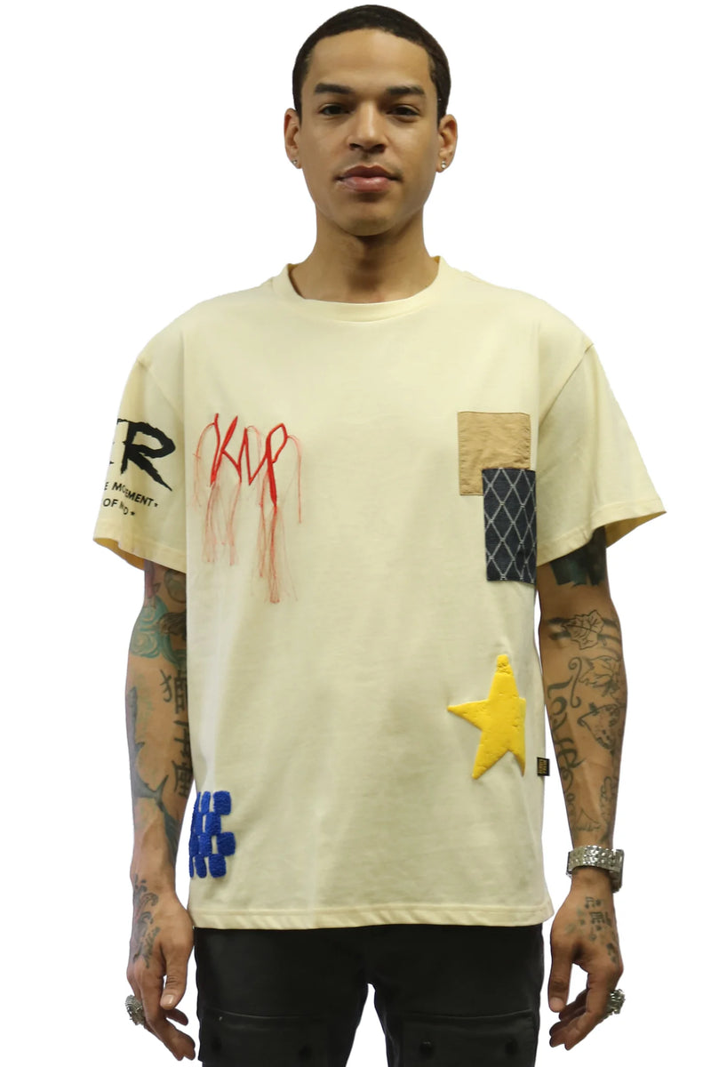 Kleep 'Graphic Patchwork' T-Shirt (Angora) KT-1460 - Fresh N Fitted Inc