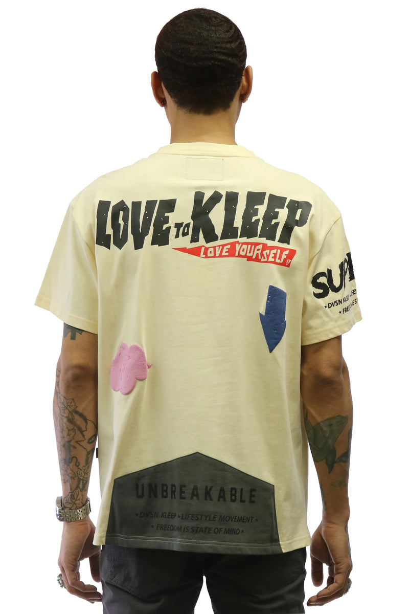 Kleep 'Graphic Patchwork' T-Shirt (Angora) KT-1460 - Fresh N Fitted Inc