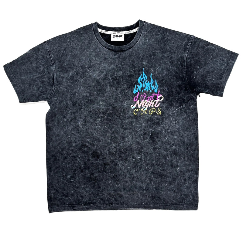 DVMT 'Night Caps' Over Sized Acid Wash T-Shirt (Black) 741-172 - FRESH N FITTED-2 INC