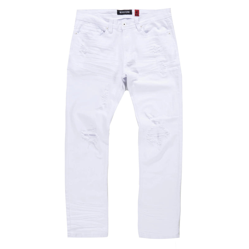 Makobi 'Caspar' Twill Jeans (White) M1932 - Fresh N Fitted Inc