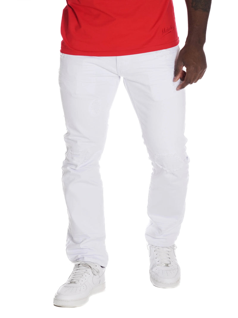 Makobi 'Caspar' Twill Jeans (White) M1932 - Fresh N Fitted Inc