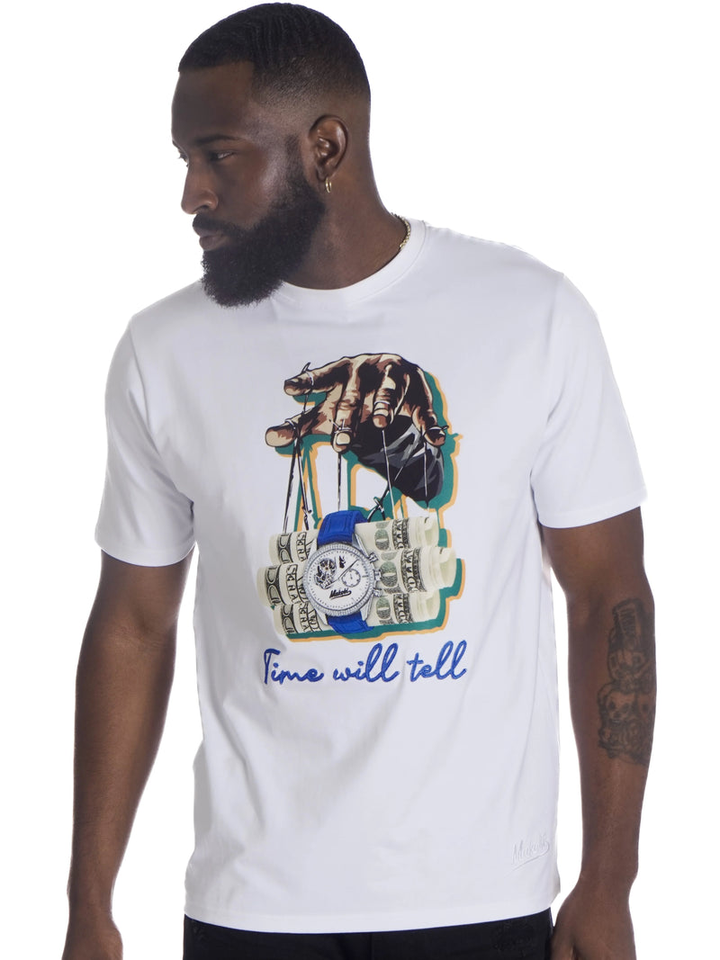 Makobi 'Time Will Tell' T-Shirt (White) M329 - Fresh N Fitted Inc