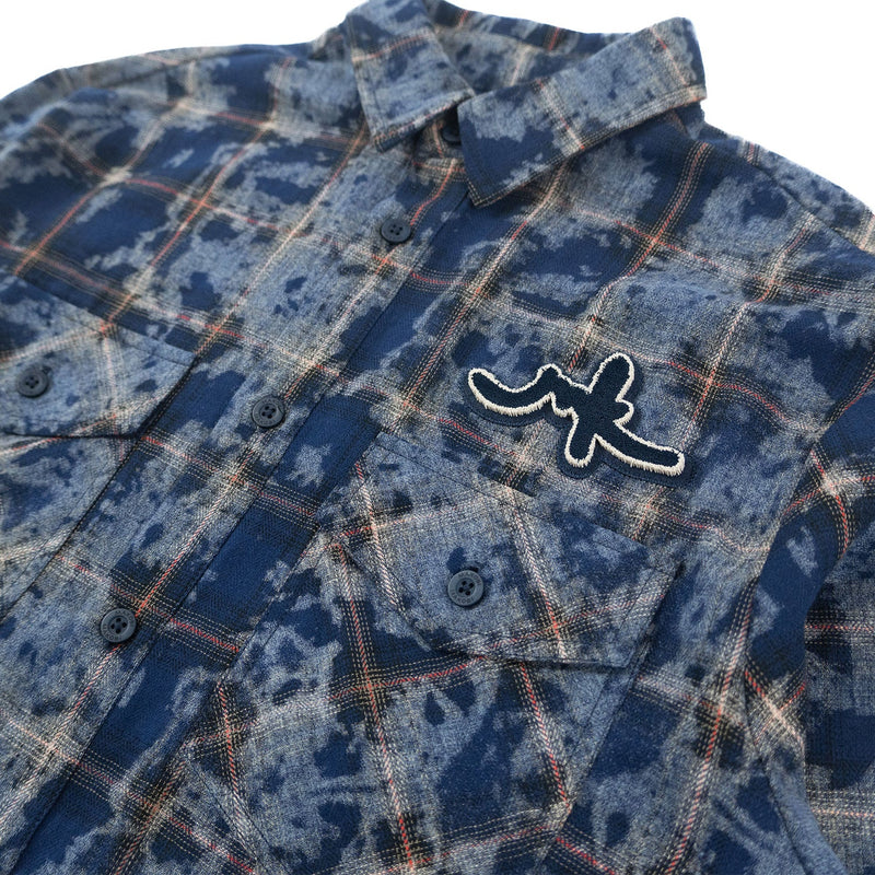 Makobi 'Berteli' Acid Plaid Shirt (Navy) M837