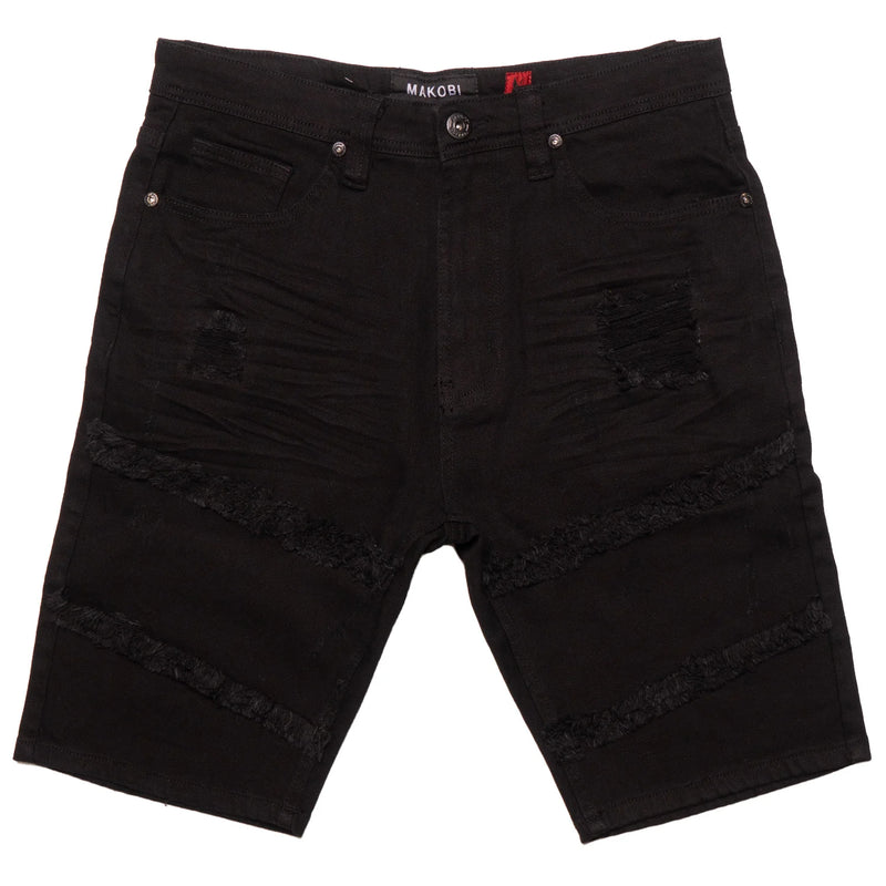 Makobi 'Noah' Denim Shorts (Black) M967 - Fresh N Fitted Inc