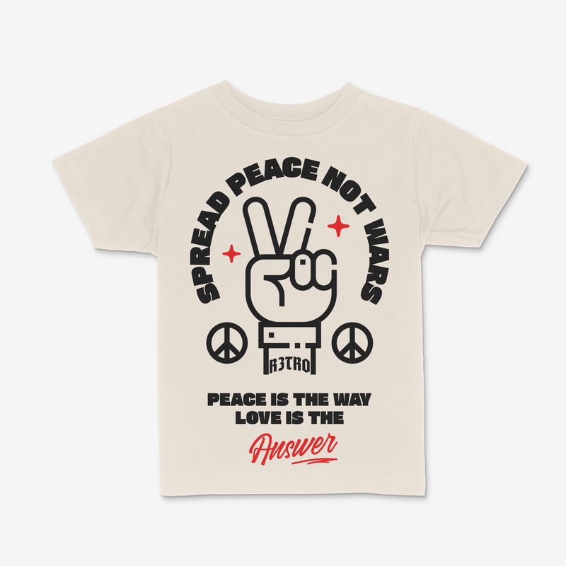 R3TRO WORLD Kids 'Spread Peace' Tee (Natural)