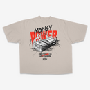 R3TRO WORLD 'Power' Garment Dye Drop Shoulder Tee (Khaki)
