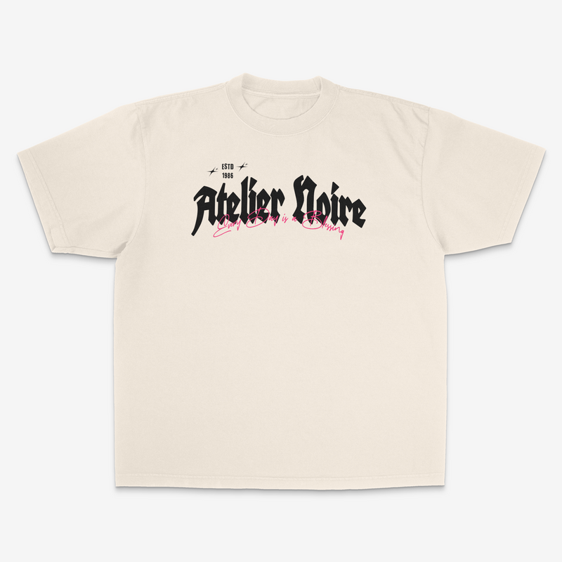 Atelier Noire 'Lucky Souls' Premium Washed Heavyweight Cropped Shirt (Cream)
