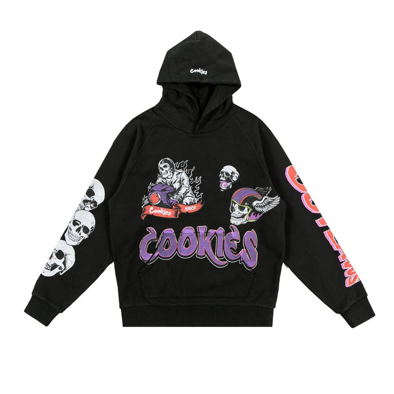 Cookies 'Outlaws Raglan Sleeve' Pullover Hoodie (Vintage Black) CM251HFC05