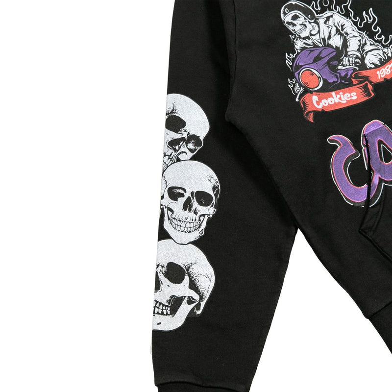 Cookies 'Outlaws Raglan Sleeve' Pullover Hoodie (Vintage Black) CM251HFC05