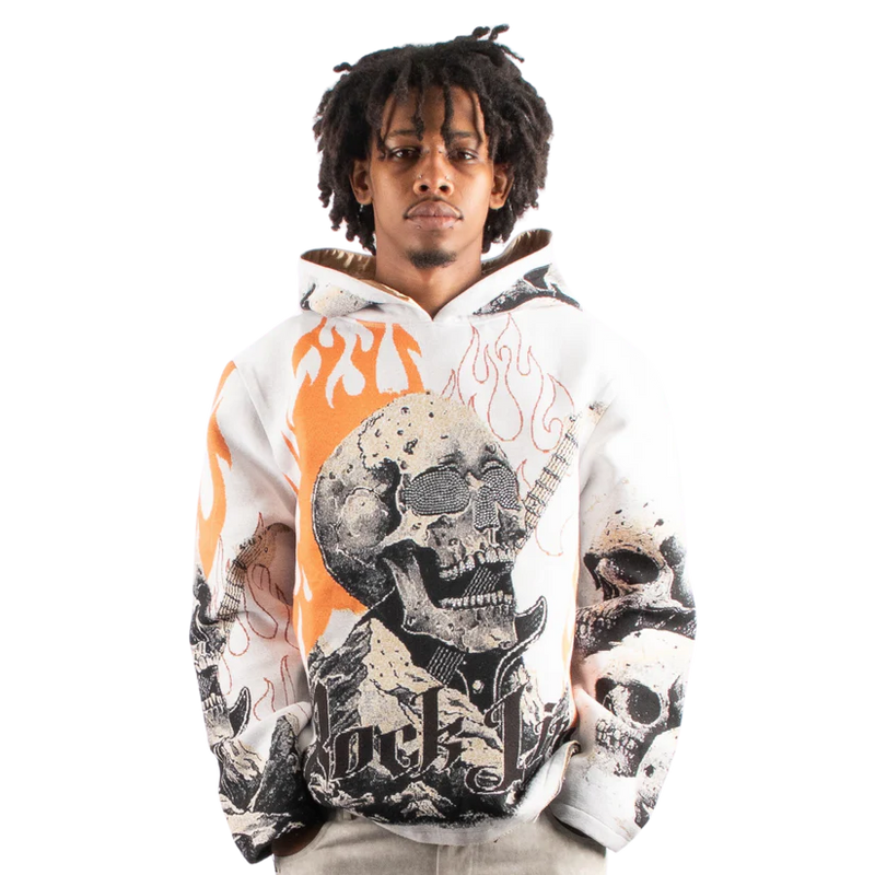 Majestik 'Rock Life' Tapestry Hoodie (Off White) TH2482