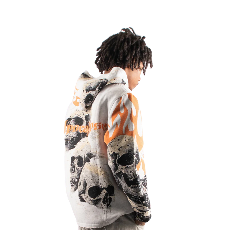 Majestik 'Rock Life' Tapestry Hoodie (Off White) TH2482