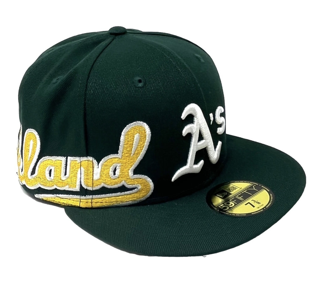 Oakland Baseball Hat Dark Green A's Gold New Era 59FIFTY Fitted Dark Green