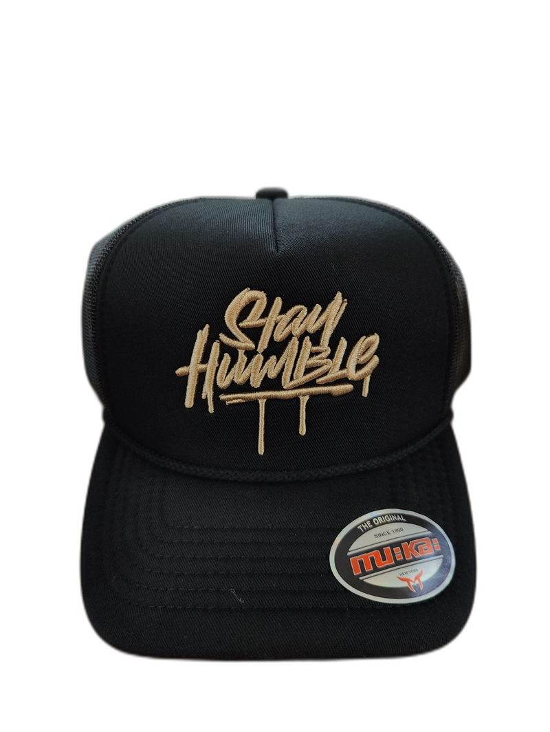 Muka 'Stay Humble' Trucker Hat (Black) TN5337 - Fresh N Fitted Inc