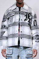 First Row 'Wake Up & Be Fierce' Multi Patches Wool Shaket (Black) FRJ2099A - FRESH N FITTED